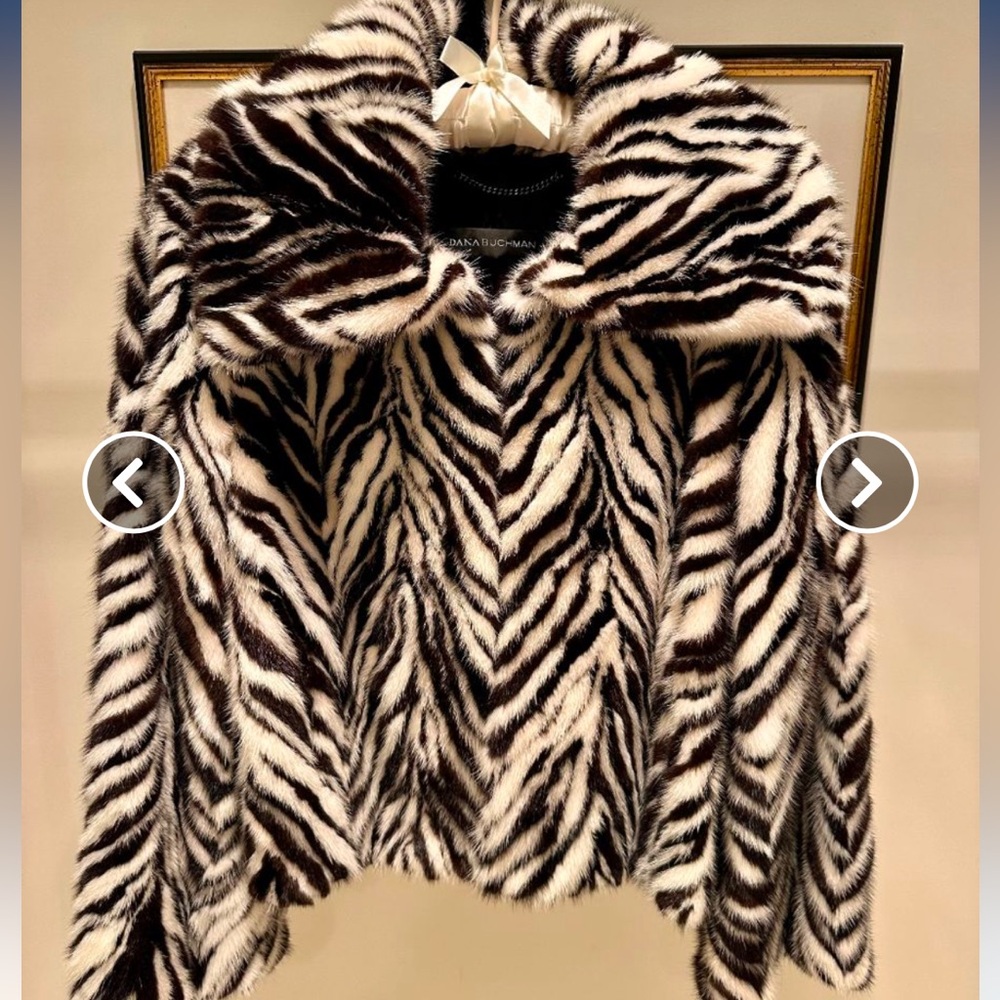 Dona Buchanan Zebra mink coat